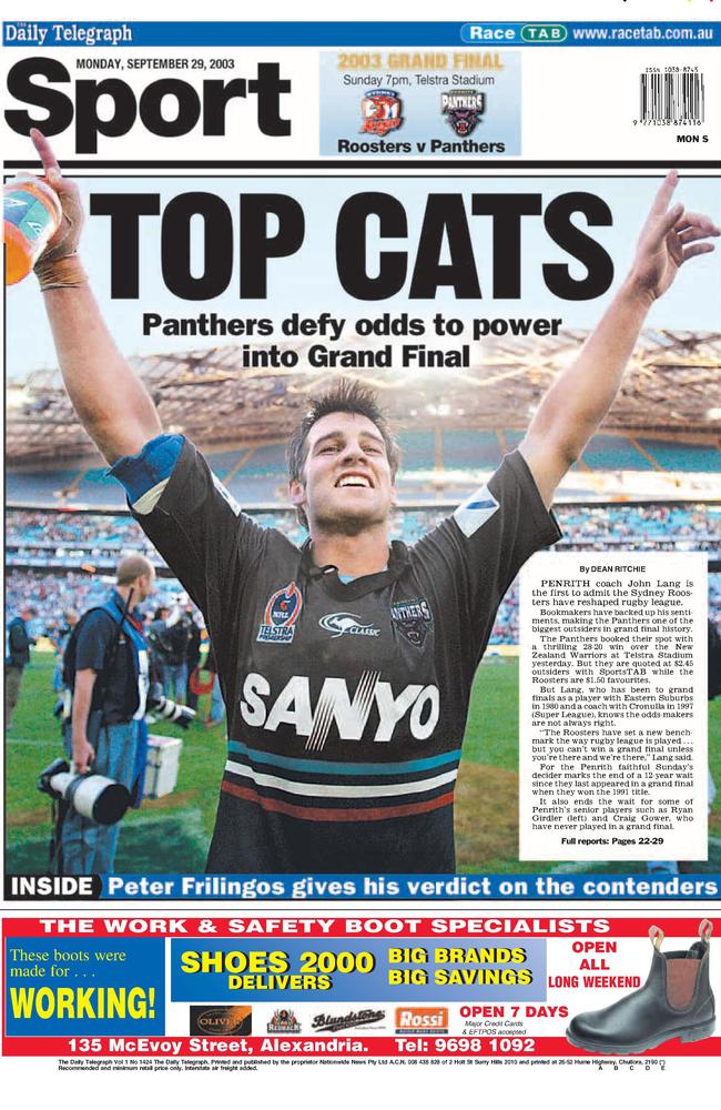 Penrith won the grand final on this date in 2003.