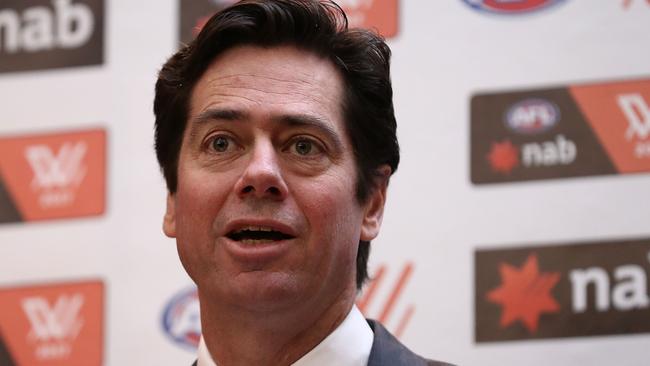 Gillon McLachlan and the AFL are not planning to have a team in Tassie any time soon. Picture: Getty Images