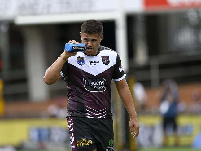 Josh Schuster is stuck in reserve grade at Manly for the foreseeable. Credit: NRL Images.