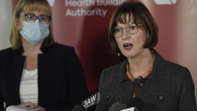 Acting Premier Jacinta Allan and new Health Minister Mary-Anne Thomas. Picture: Andrew Henshaw