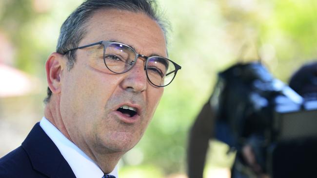 Premier Steven Marshall announced a new phone program for Covid-positive South Australians. Picture: NCA NewsWire / Michael Marschall