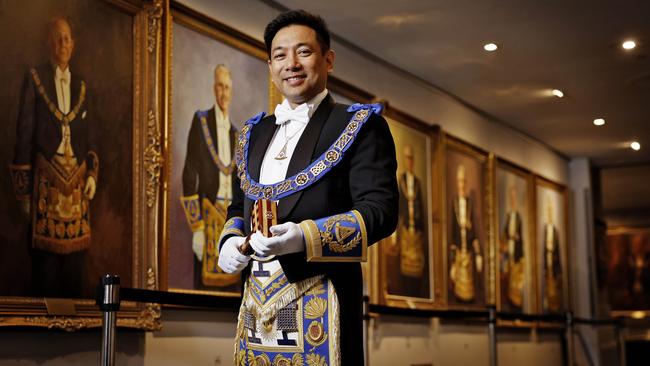 Grand Master elect Khris Albano at the Masonic Centre in Sydney. Picture: Sam Ruttyn