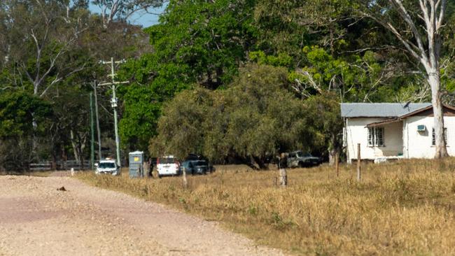 Homicide police investigate the suspected murder of Rene Latimore at an Ilbilbie Cattle property. Photo: Daryl Wright