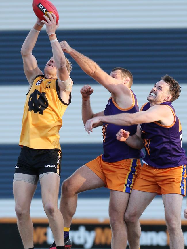 Leigh Williams, left, will captain the Ovens and Murray against Goulburn Valley on Saturday. Picture: Yuri Kouzmin