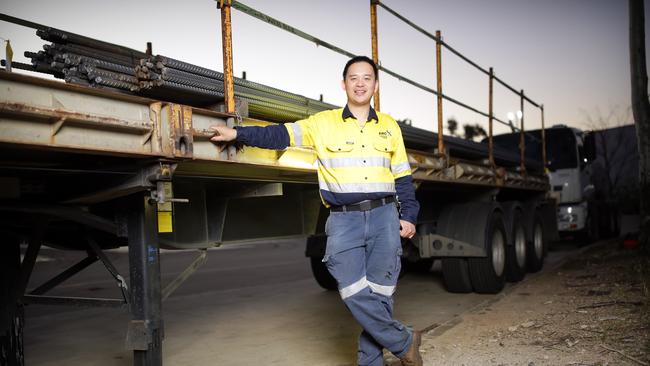 Worker Steven Han, at The Australian Reinforcing Company in St Marys, says he wants Australian-made products. Picture: Christian Gilles