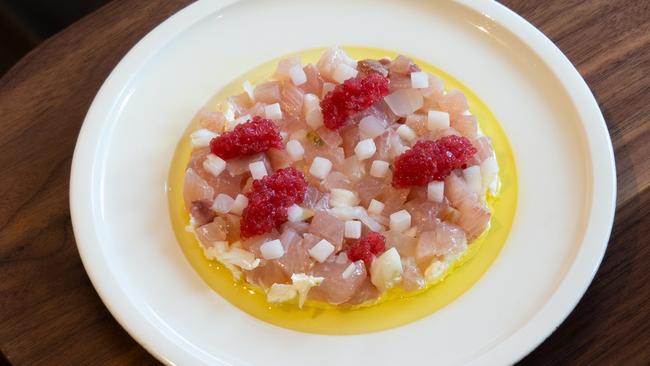 Kingfish, fennel and finger lime from Press Food and Wine in Adelaide.