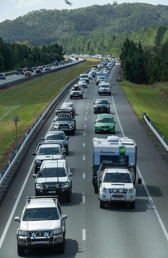 Easter traffic on the M1 north of Brisbane this year