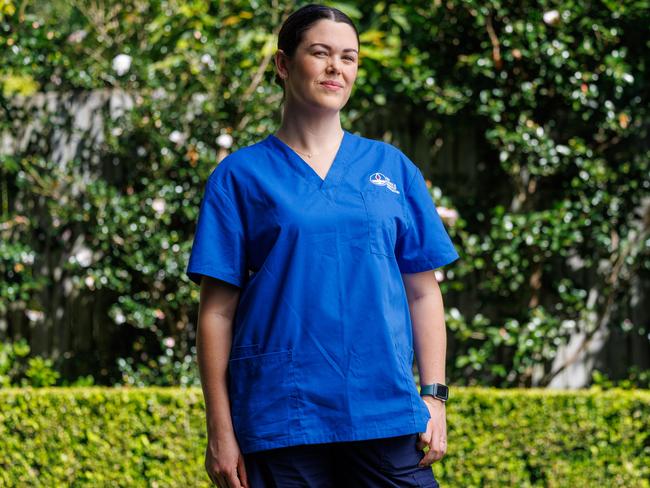 Registered nurse, Olivia Stewart, from the Royal North Shore branch of the NSW Nurses &amp; Midwives Association. Picture: Justin Lloyd.