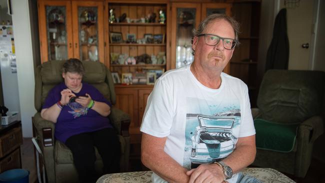 Peter Nunn, 61, has been on the Monash waiting lists for more than six years. He has now moved to Seymour to be the primary carer of his sister Leonie, 46 after the loss of their mum. Picture: Jason Edwards