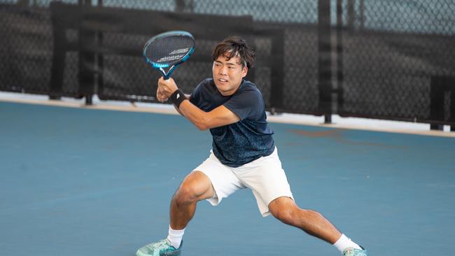 Yamato Sueoka (JPN) at the 2023 Darwin International Pro Tour, Darwin International Tennis Centre. Picture: Pema Tamang Pakhrin