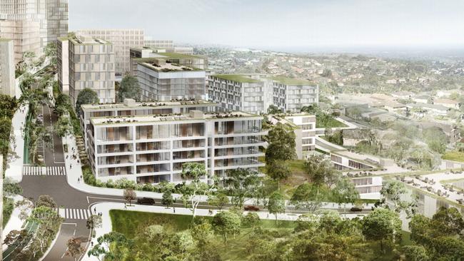 PremierState did work for Toplace in relation to rejected proposals to redevelop the land around Cherrybrook Station. Pictured is an artist impression of the then proposed 46 high rise residential towers.