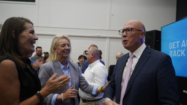 Peter Dutton held a campaign-style rally in the Labor-held seat of Chisholm. Picture: NewsWire / Valeriu Campan