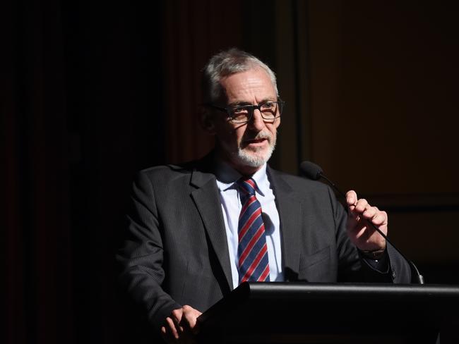 Parent Steve Murphy addresses the audience. Picture: Lawrence Pinder