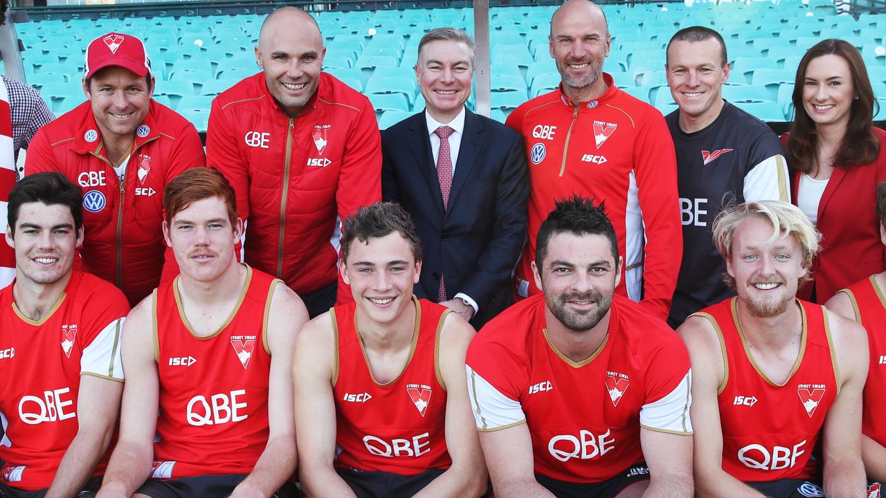 Sydney chairman Andrew Pridham, centre, has blasted the AFL. Picture: Phil Hillyard