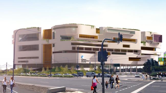 Artist impression showing the location of new Women’s and Children’s Hospital.