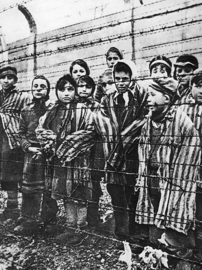 Children photographed by Russians who liberated the camp in January 1945.