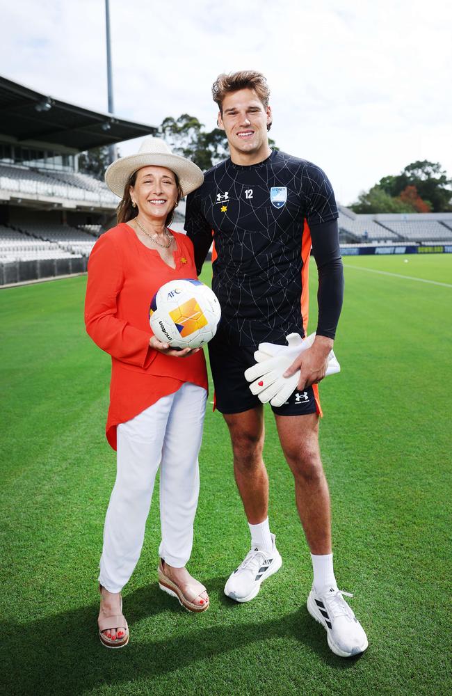 Sydney FC goalkeeper Harrison Devenish-Meares and mum Rossana. Picture: Rohan Kelly