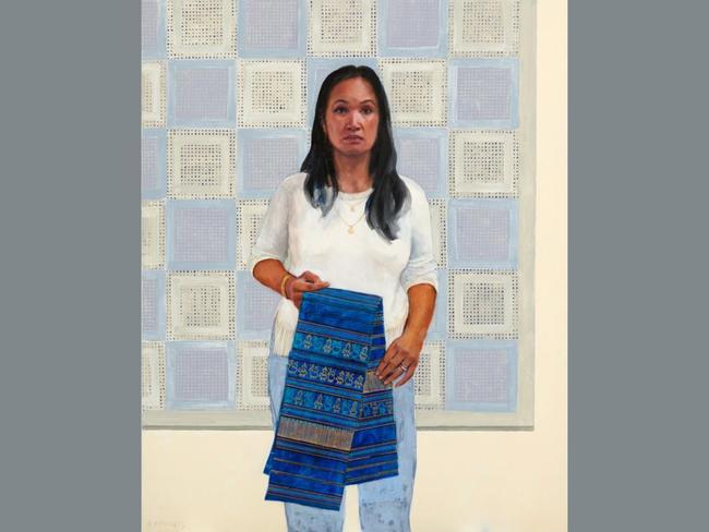 Savanhdary by Kerry McInnis depicts Savanhdary Vongpoothorn, a Lao-Australian painter who arrived in the country as a seven-year-old. Picture: Kerry McInnis, Archibald 2025, Photo: Art Gallery of New South Wales, Jenni Carter