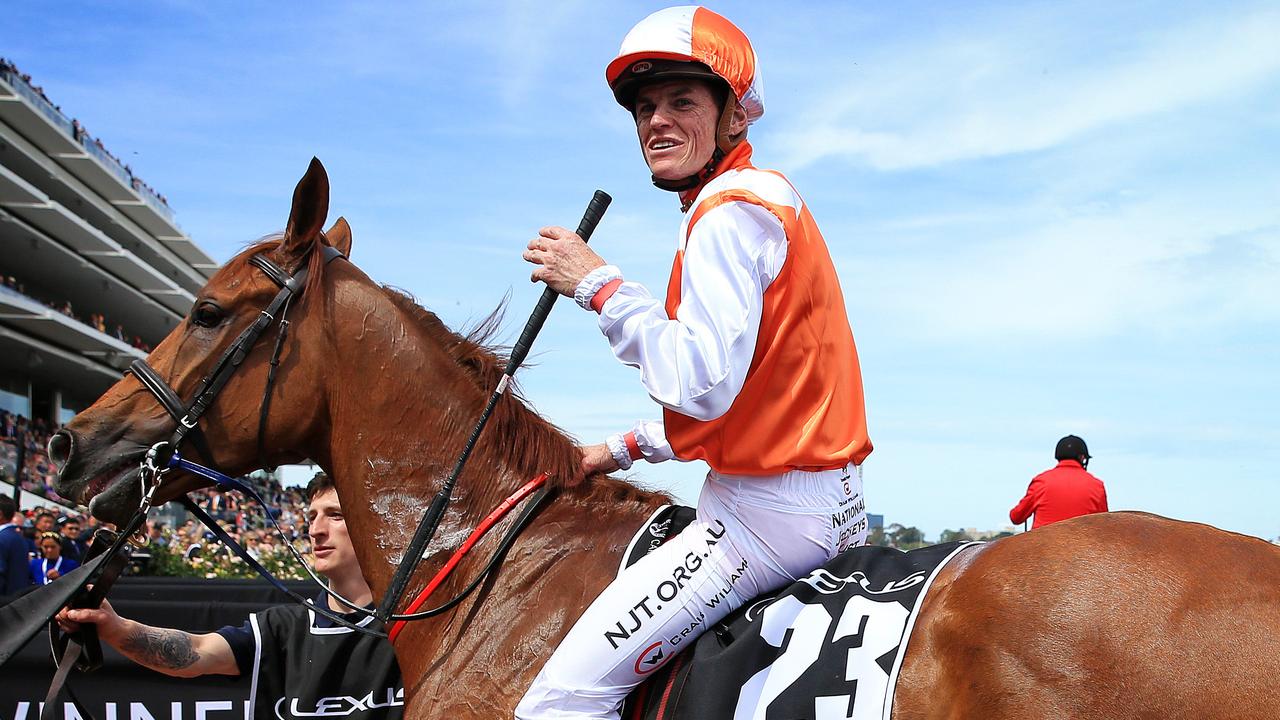 2019 Melbourne Cup Day at Flemington Racecourse, Melbourne, Victoria. Jockey Craig Williams wins the Melbourne Cup on Danny O'Brien trained Vow and Declare. Picture: Mark Stewart