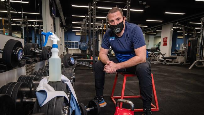 'Gyms Coalition' leader Tim Schleiger at one of his gyms in Prahran, Melbourne. More than 40 independent gym owners from around Melbourne and Victoria have teamed up to lobby for reopening. Picture: Jason Edwards