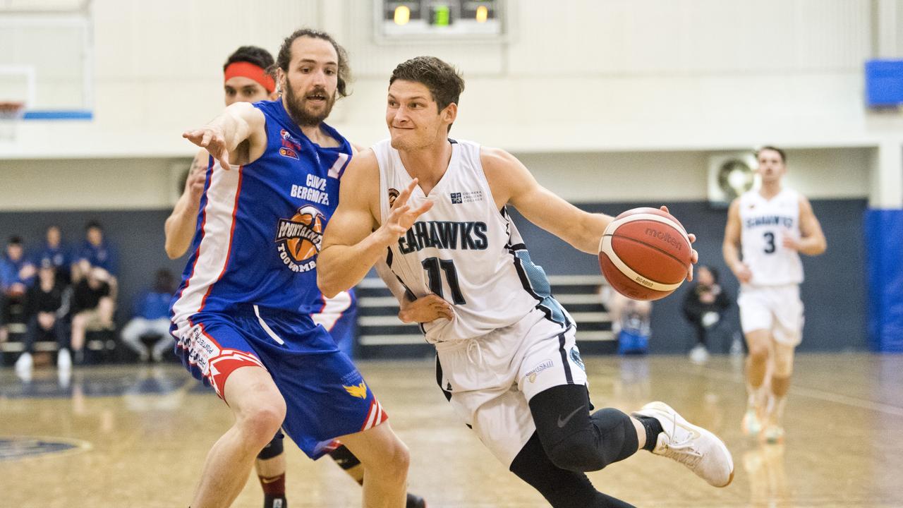 Syd Hume in defence for the Mountaineers. Photo: Nev Madsen