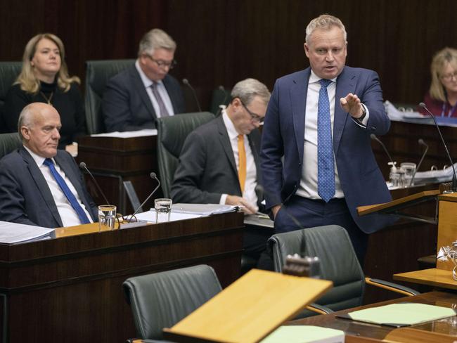 Question time in the Tasmanian Parliament, Premier Jeremy Rockliff. Picture: Chris Kidd