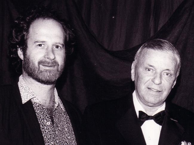 IMAGE Michael Gudinski with Frank Sinatra during the AustralInside Edition captioned Frontier Touring boss Michael Gudinski with Frank Sinatra, supplied by Frontier Touring, no sales