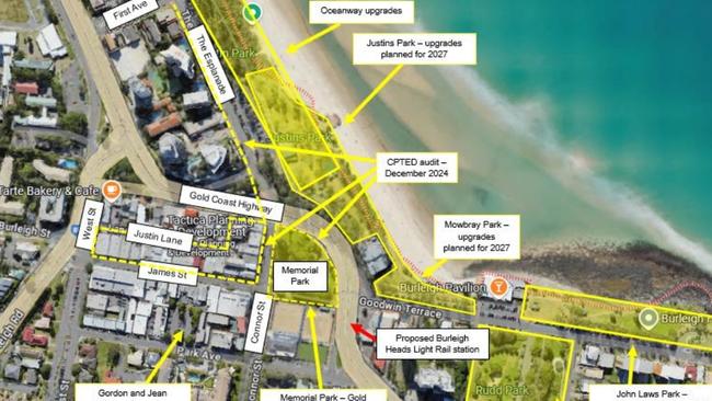 Gold Coast City map as part of a crime update on Burleigh.