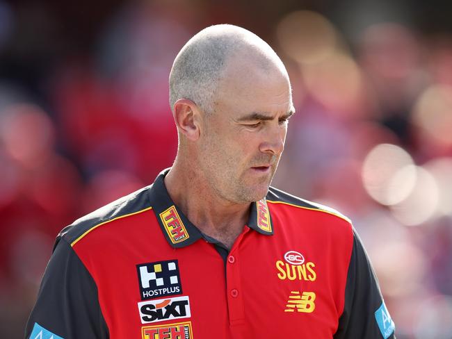 SYDNEY, AUSTRALIA - AUGUST 12: Steven King interim coach of the Suns looks on during the round 22 AFL match between Sydney Swans and Gold Coast Suns at Sydney Cricket Ground on August 12, 2023 in Sydney, Australia. (Photo by Jason McCawley/AFL Photos/via Getty Images)