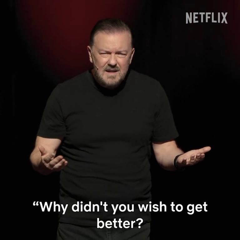 Gervais has been slammed by parents. Picture: rickygervais, netflixisajoke