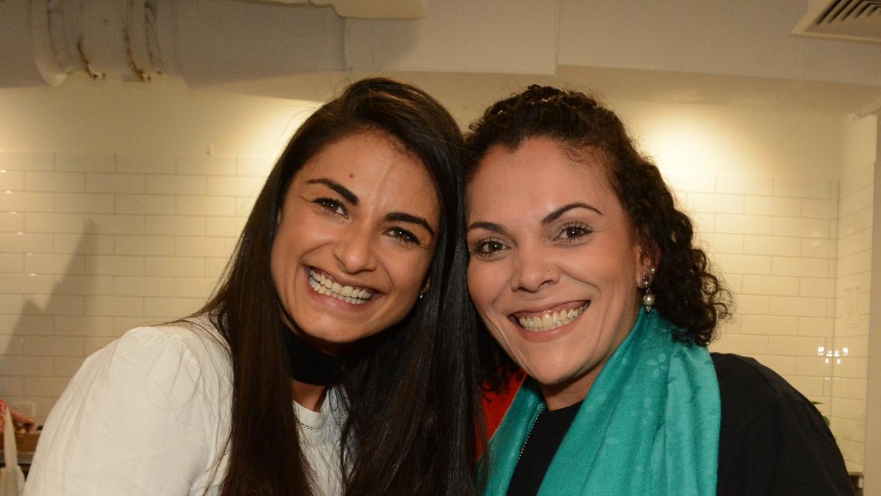 Camila Lopes and Patricia Rios at opening of Australian Pacific College creative hub, Surfers Paradise. Picture: Regina King