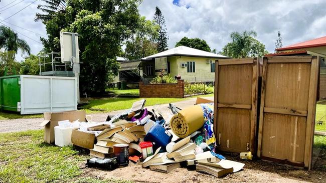 Ingham is still continuing to count the cost of the Hinchinbrook flood disaster, including owners of this property in Davidson Street on Wednesday. Picture: Cameron Bates