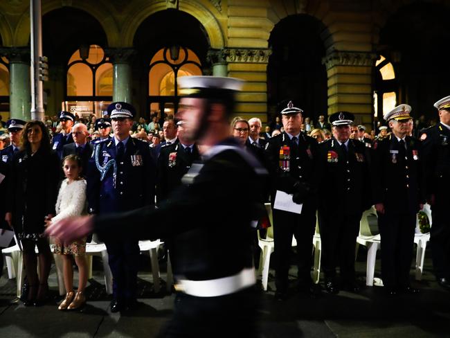 Anzac Day Dawn Service at The Cenotaph Martin Place, Sydney. Picture Renee Nowytarger