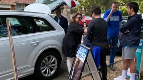 Aussie mining magnate Gina Rinehart out supporting Anthony Roberts in Lave Cove on Saturday. Picture: Supplied