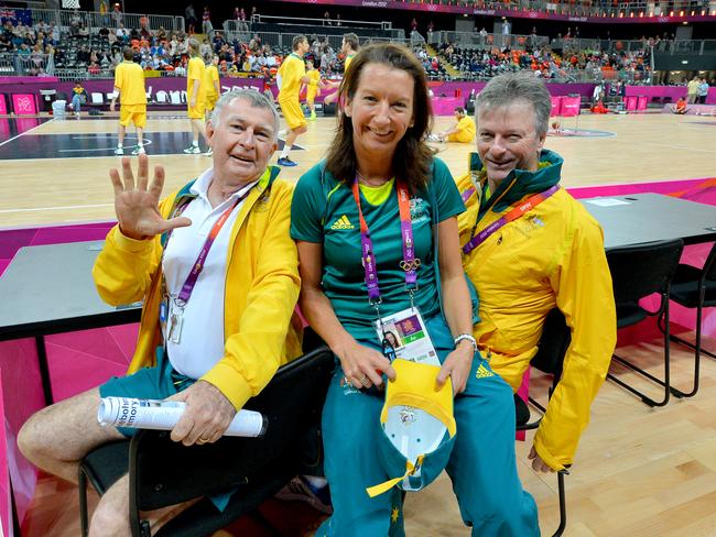 London Olympics 2012, Australia Vs Spain, Laurie Lawrence, Layne Beachley and Steve Waugh turn up to watch the Boomers