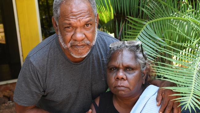 Constance Puruntatameri with her partner Gerry Heenan. Picture: Katrina Bridgeford