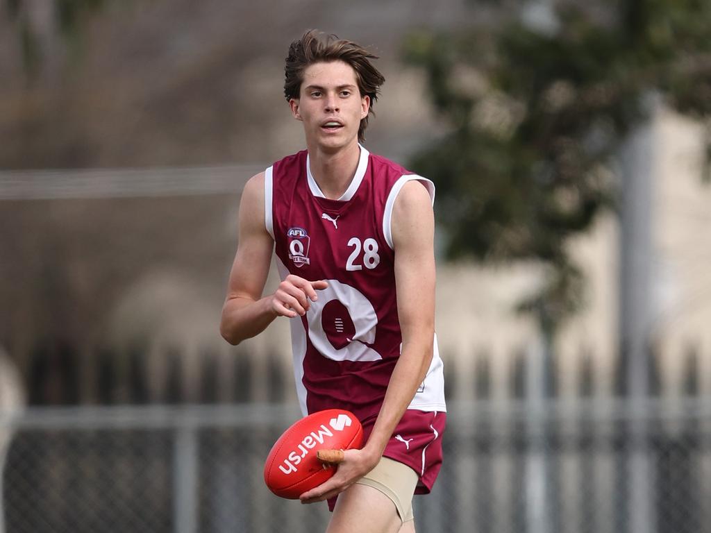 White in action for Queensland in the U17 futures game in August this year. Picture: Rob Lawson/AFL Photos