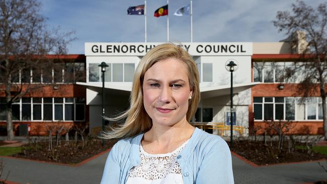 Suspended Glenorchy Mayor Kristie Johnston previously adjourned a council meeting considering a controversial CT Management restructure, only for the remaining aldermen to continue in her absence. Picture: SAM ROSEWARNE.