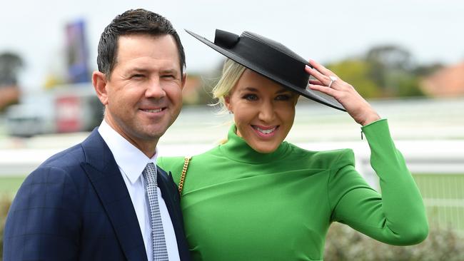 Ricky Ponting and wife Rianna. Picture: AAP