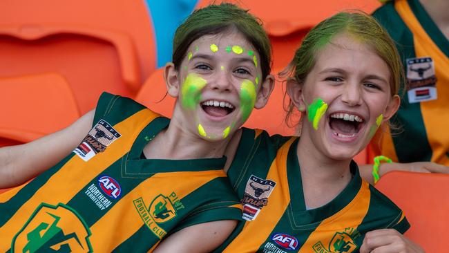 PINT fans shot in the 2023-24 NTFL Women's Grand Final between PINT and St Mary's. Picture: Pema Tamang Pakhrin