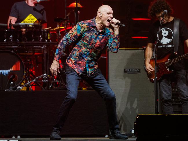 Peter Garrett and Midnight Oil at the Adelaide Entertainment Centre on March 30, 2022. Picture Matt Turner.