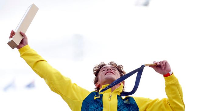 The attack took place at about the same time Keegan Palmer was winning gold in the park skateboarding final at the Paris Olympics. (Photo by Odd ANDERSEN / AFP)