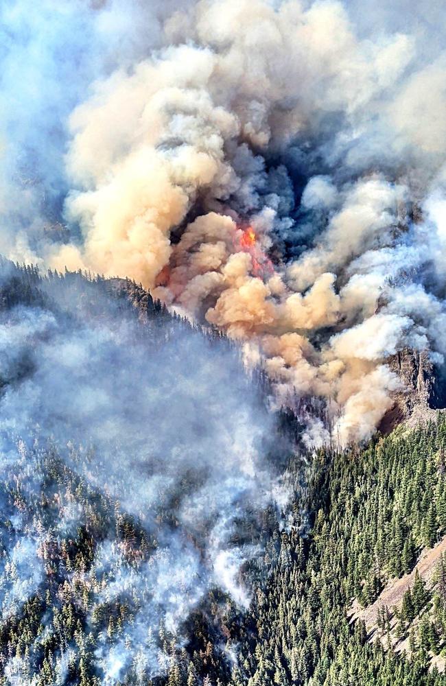 Carter Hansen’s bird’s eye view of the Canadian wildfires. Picture: Supplied