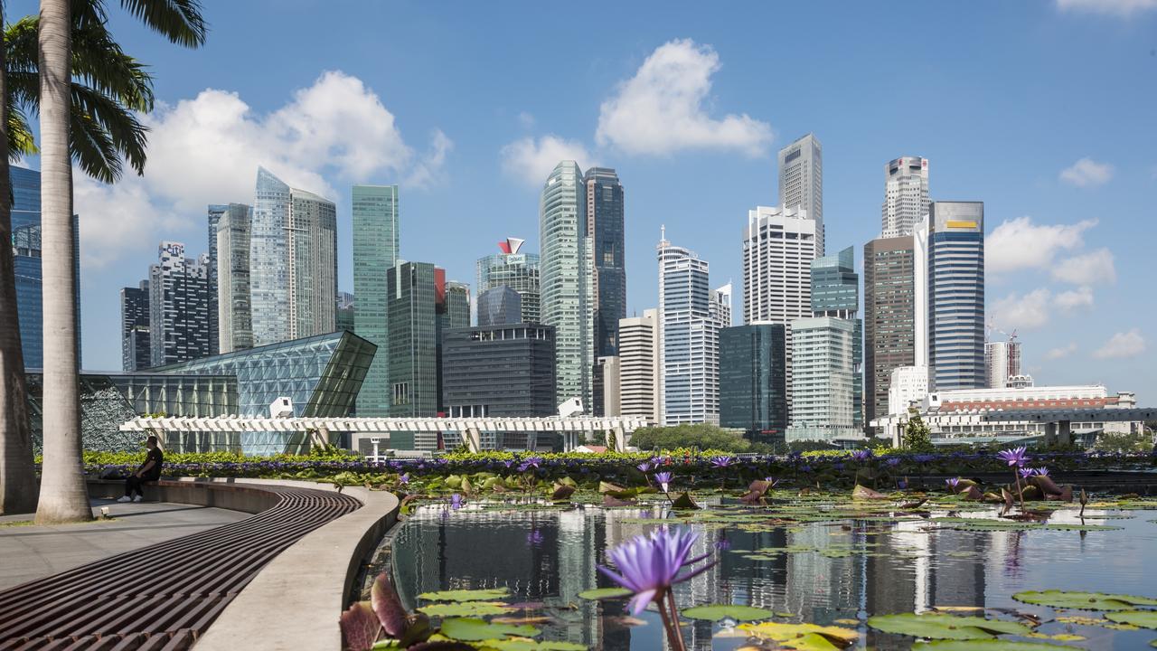 The Singapore skyline.