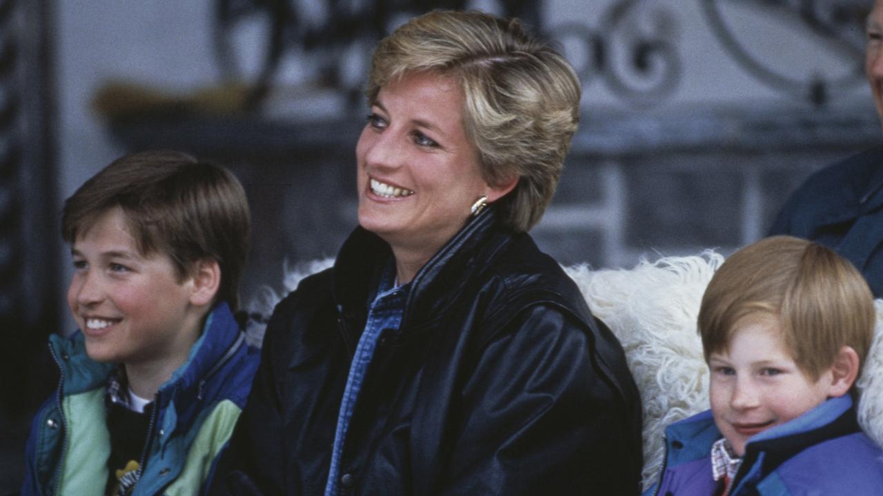 Princess Diana with her sons Prince William (left) and Prince Harry on a skiing holiday in Austria in 1993. Picture: Jayne Fincher/Princess Diana Archive/Getty Images