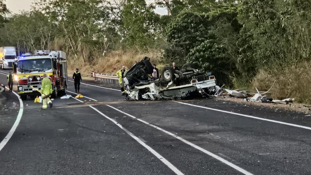 Aftermath of a crash on the Bruce Highway at Bloomsbury involving two trucks and a car on August 1, 2024. Picture: Janessa Ekert