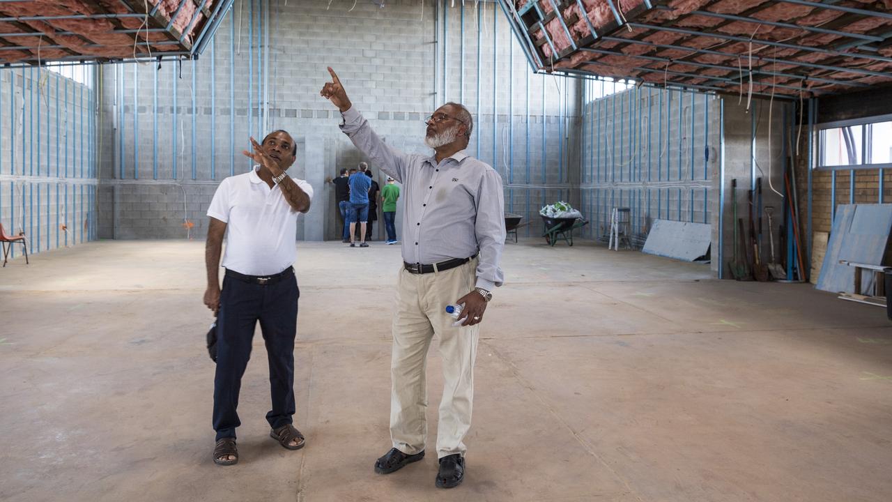 Fr Nandana Saparamadu (left) of St Patrick's Cathedral and Toowoomba Islamic Society president Professor Shahjahan Khan during a tour of the under construction Toowoomba Mosque on Mosque Open Day, Saturday, November 14, 2020. Picture: Kevin Farmer