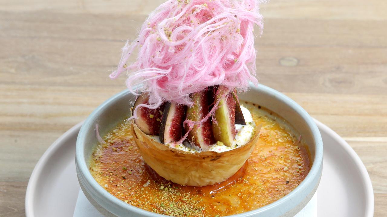 Turkish breakfast brulee at Willow, Balmoral. Picture: Steve Pohlner