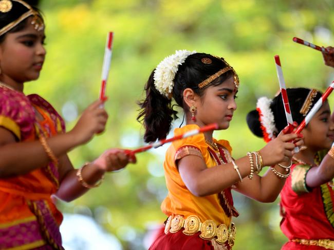 India Fest at Riverway. A dancer from Geetha's Natyalaya performs on stage. Picture: Evan Morgan