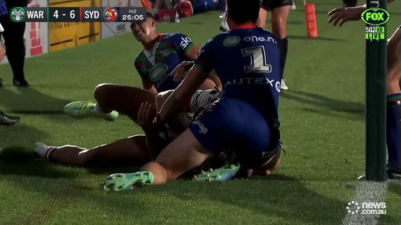 RTS leaves field with injury after try saving tackle